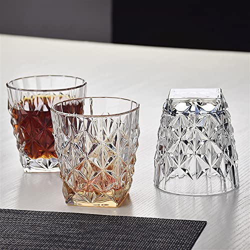 Crystal Checks Whiskey Glass 300ML(Pack Of 6)