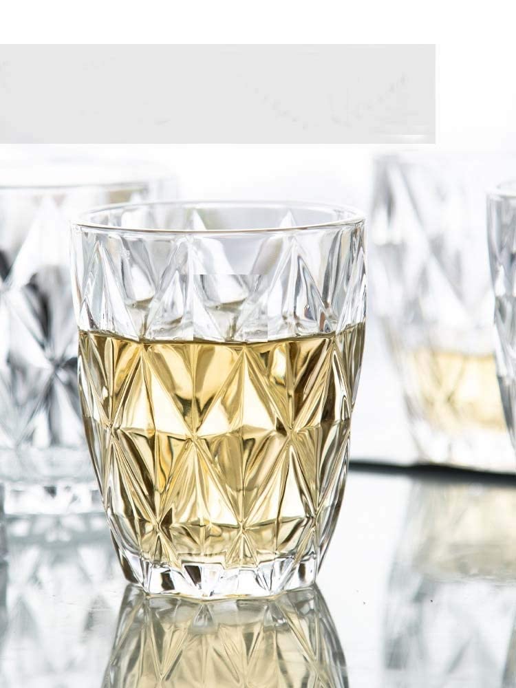 Crystal Checks Whiskey Glass 300ML(Pack Of 6)